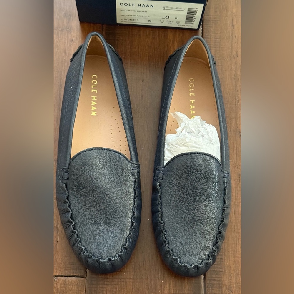 Cole Haan Navy Leather Loafers